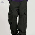 Men's Loose Fit Cargo Pants - Multiple Pockets, All-Season Wear   OAXG Black / S