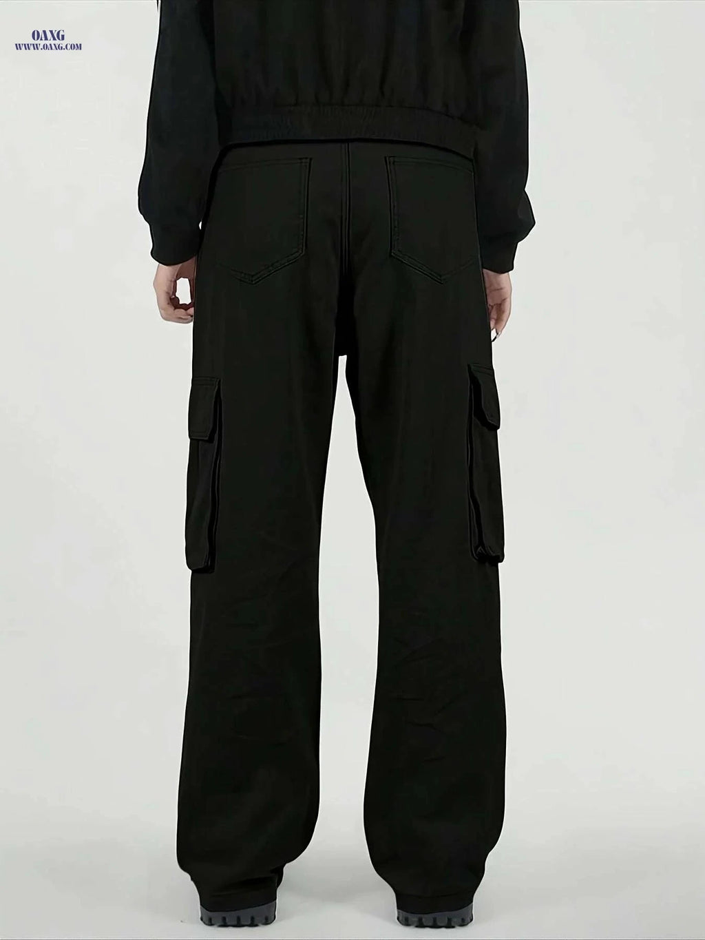 Men's Loose Fit Cargo Pants - Multiple Pockets, All-Season Wear   OAXG Black / S