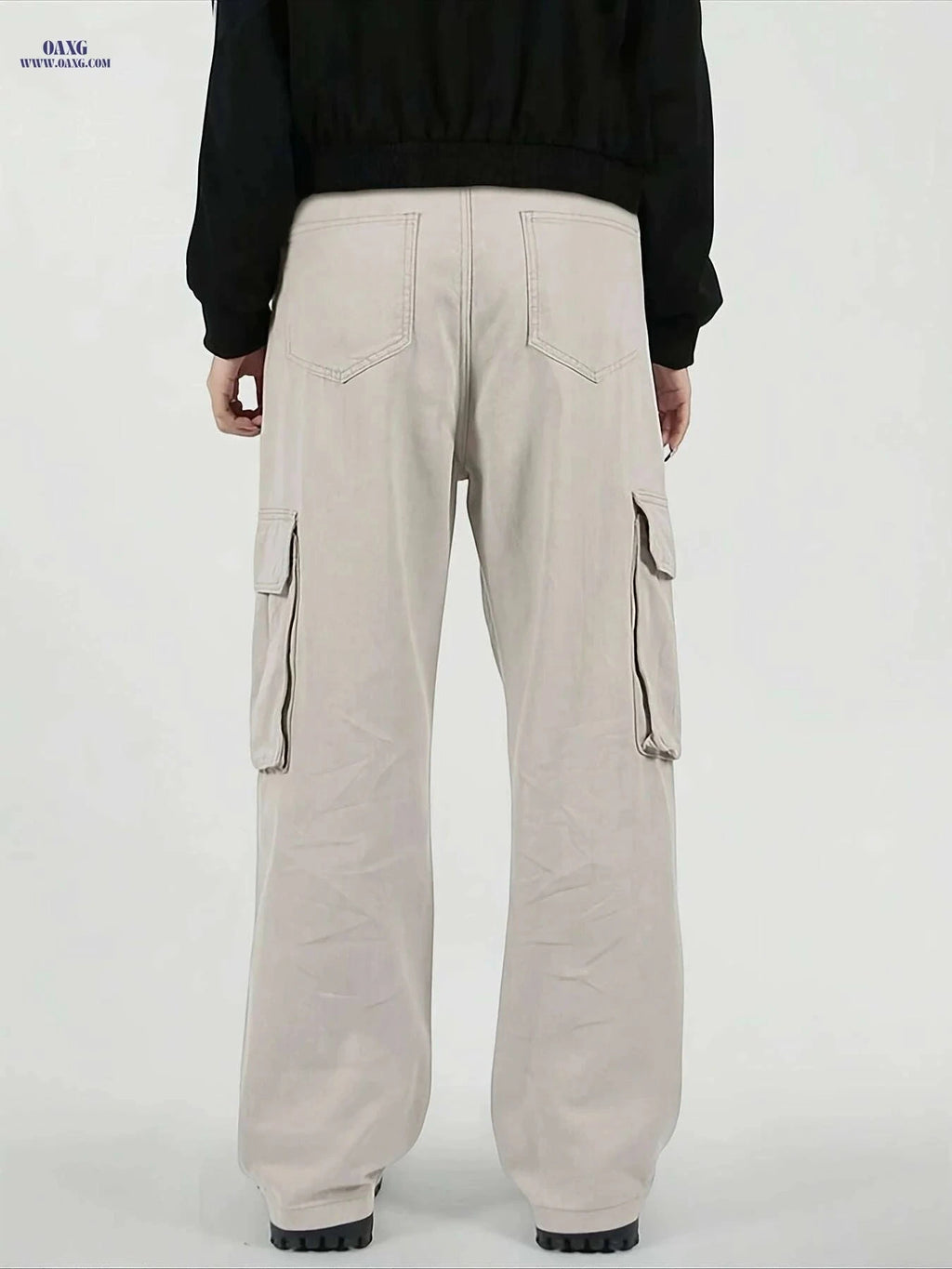 Men's Loose Fit Cargo Pants - Multiple Pockets, All-Season Wear   OAXG 