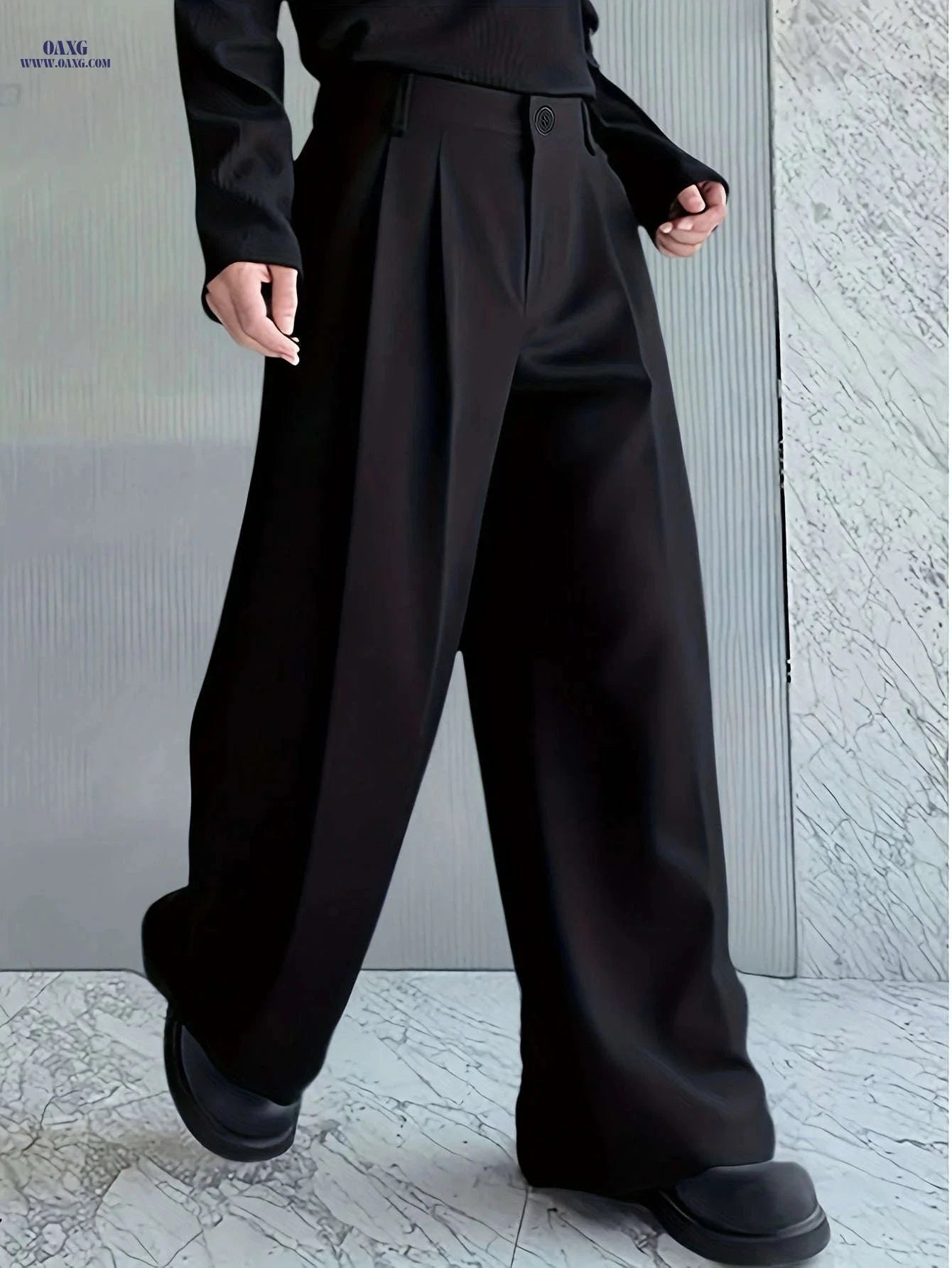 Men's Loose-Fit Casual Pants - Trendy Small Pleat Design for All Seasons   OAXG 
