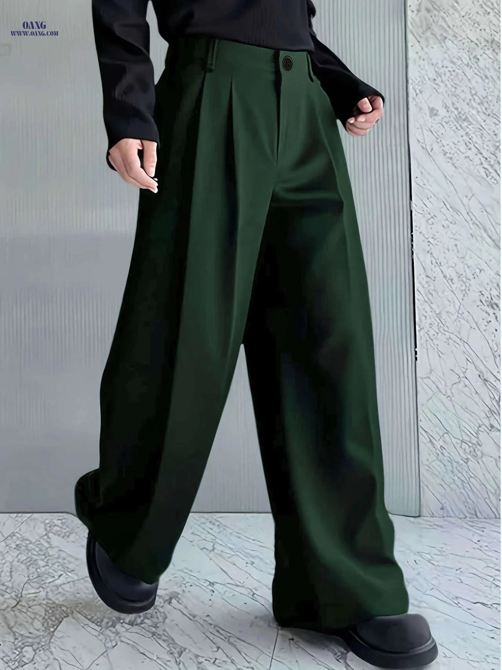 Men's Loose-Fit Casual Pants - Trendy Small Pleat Design for All Seasons   OAXG 