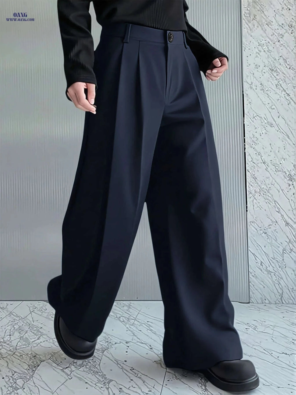 Men's Loose-Fit Casual Pants - Trendy Small Pleat Design for All Seasons   OAXG 