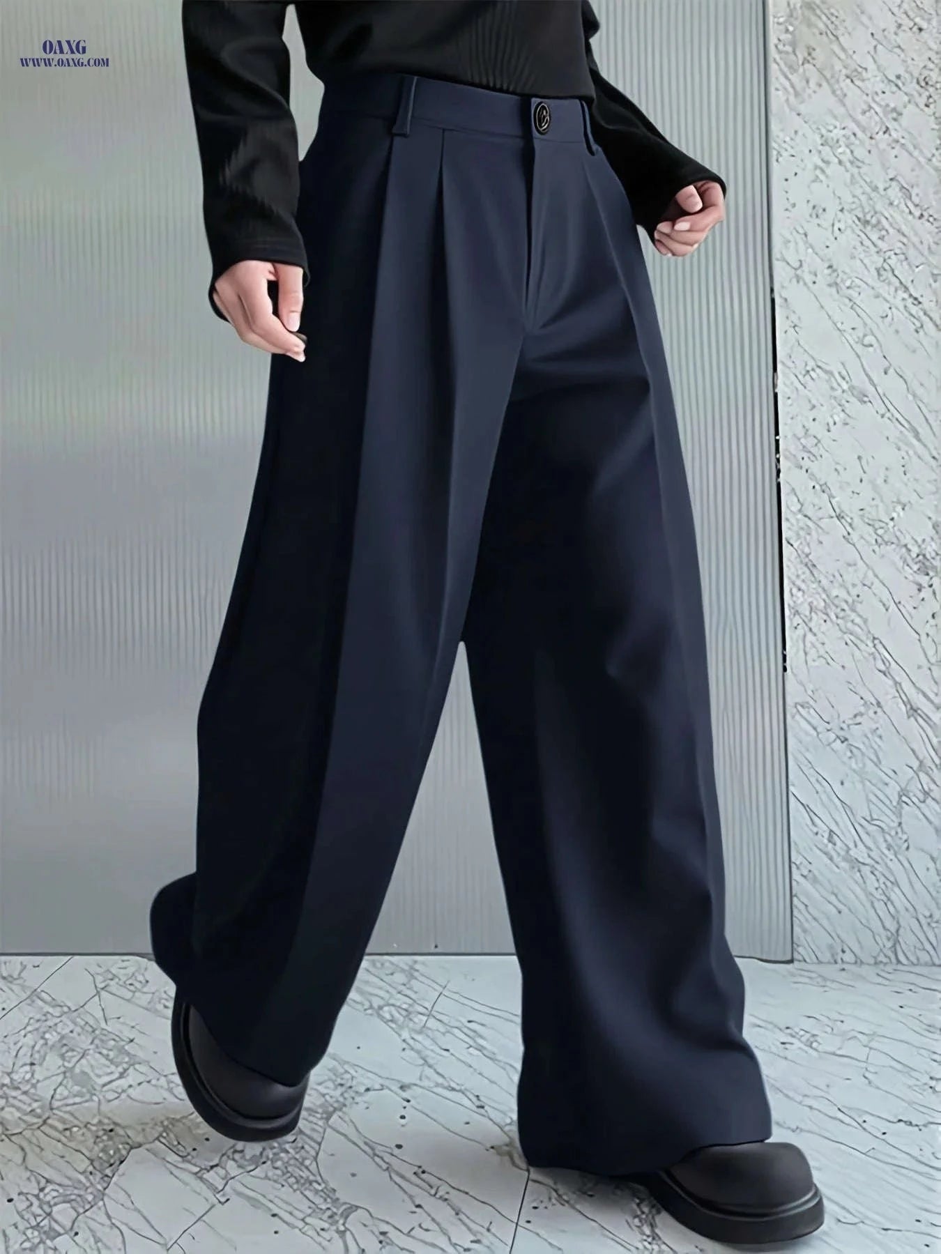 Men's Loose-Fit Casual Pants - Trendy Small Pleat Design for All Seasons   OAXG 