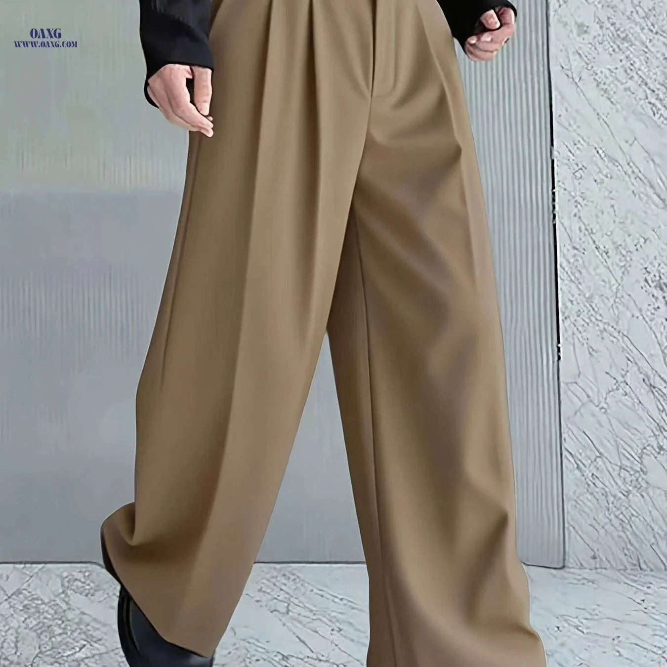 Men's Loose-Fit Casual Pants - Trendy Small Pleat Design for All Seasons   OAXG 