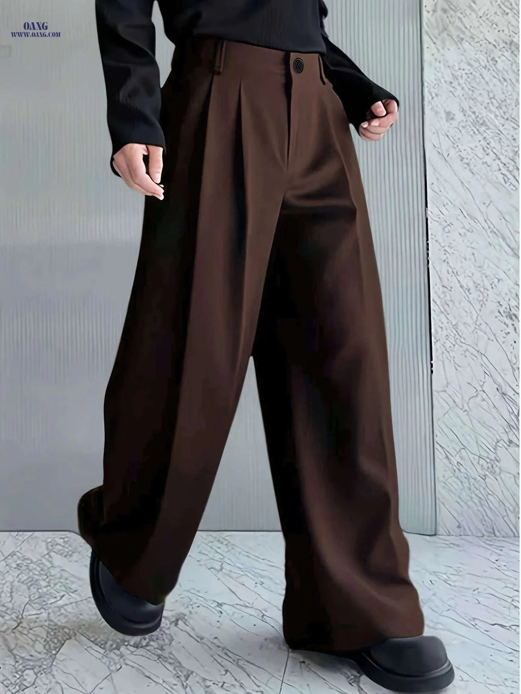 Men's Loose-Fit Casual Pants - Trendy Small Pleat Design for All Seasons   OAXG 