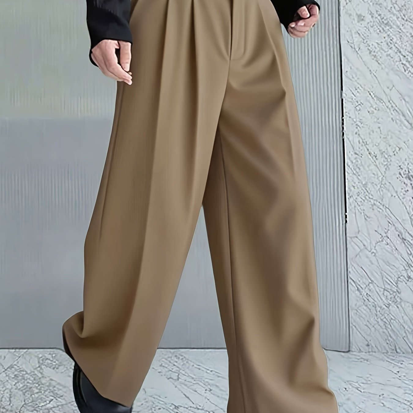 Men's Loose-Fit Casual Pants - Trendy Small Pleat Design for All Seasons   OAXG 