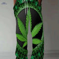 Men's Loose Fit Casual Pants - Vintage American Style, All Over Print   OAXG Green / M