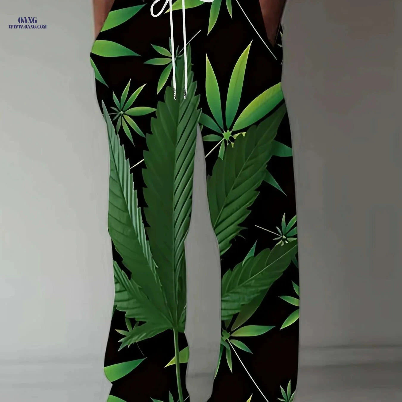 Men's Loose Fit Casual Pants - Vintage American Style, All Over Print   OAXG Green / M