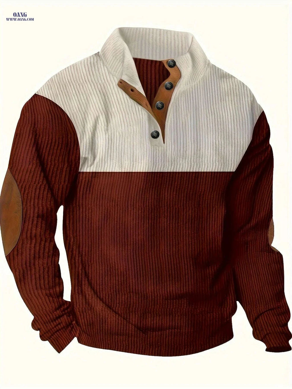 Men's Loose Fit Color Block Pullover Sweater - Casual Half-Zip   OAXG Black / S