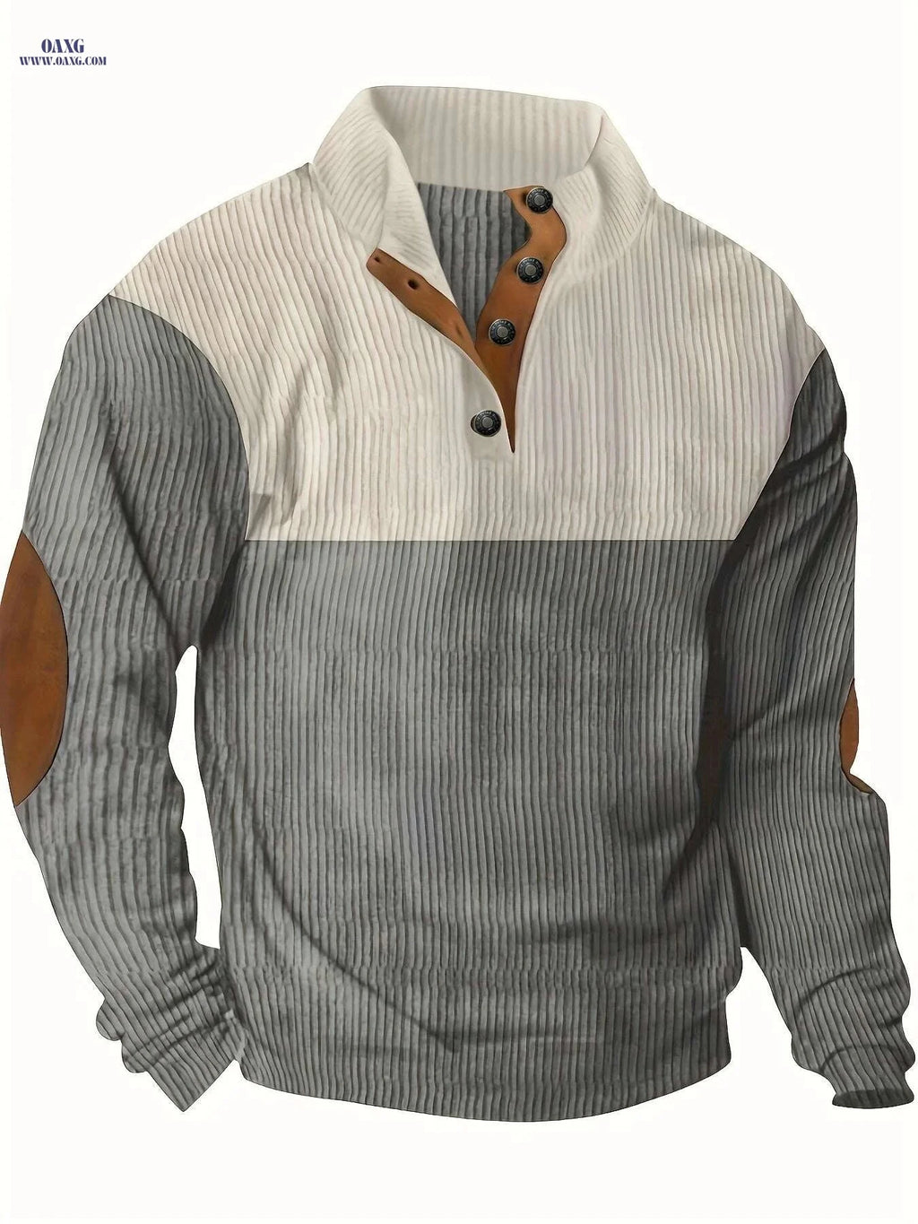 Men's Loose Fit Color Block Pullover Sweater - Casual Half-Zip   OAXG Black / S