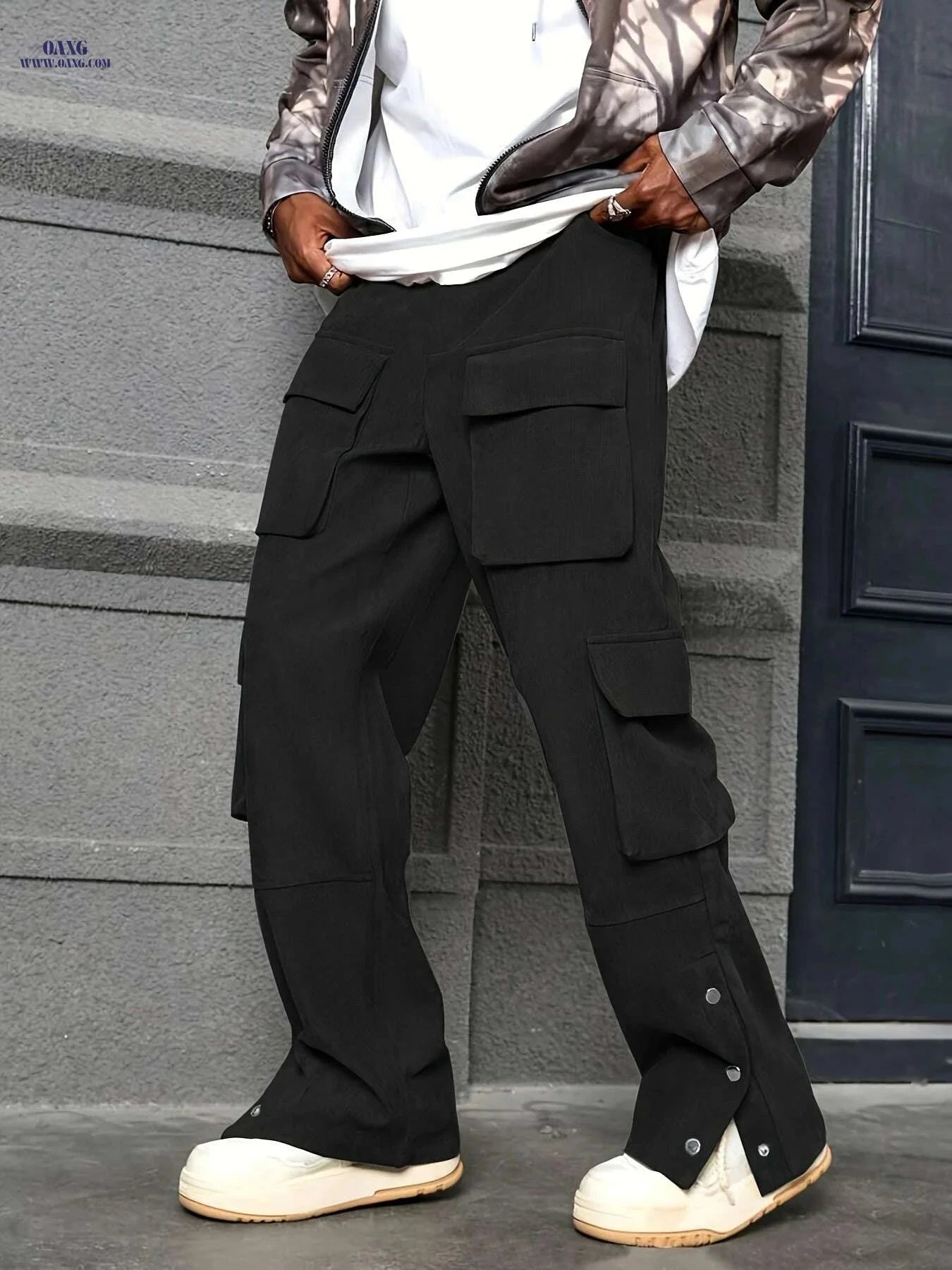 Men's Loose Fit Corduroy Work Pants - All-Season Utility Cargo Style   OAXG 