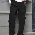 Men's Loose Fit Corduroy Work Pants - All-Season Utility Cargo Style   OAXG Black / S