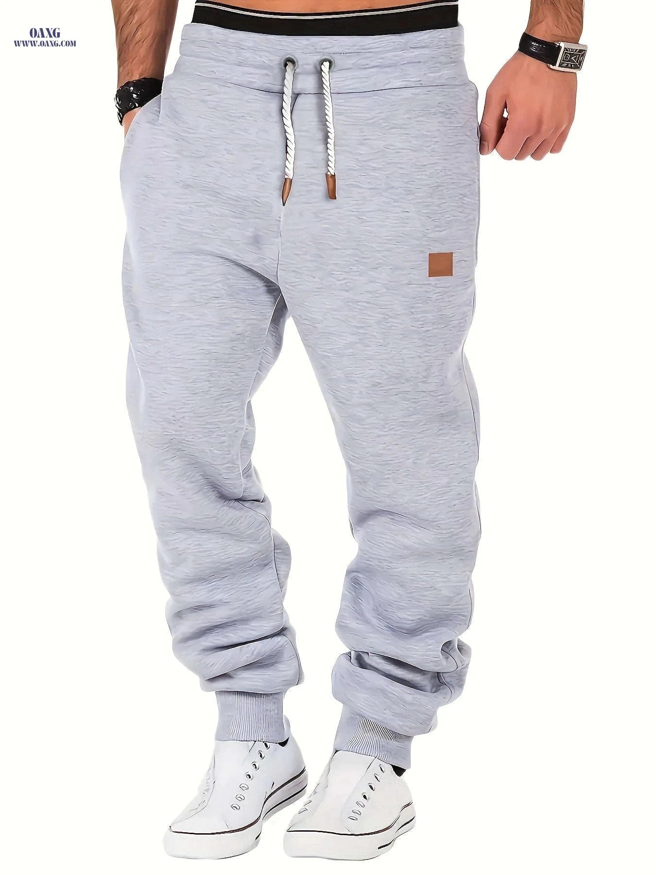 Men's Loose Fit Jogger Pants - Elastic Waist, Casual Athletic Style   OAXG 