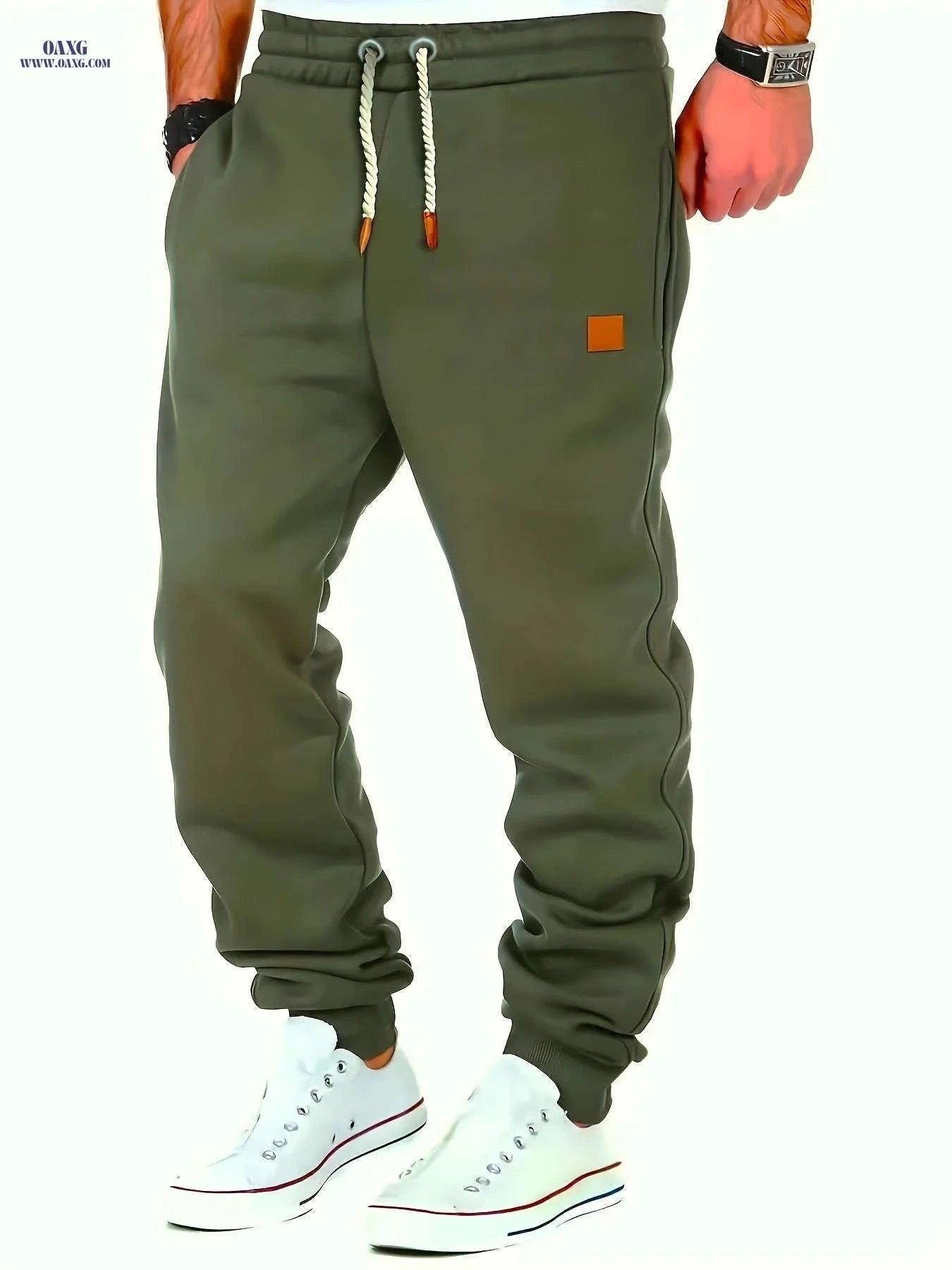 Men's Loose Fit Jogger Pants - Elastic Waist, Casual Athletic Style   OAXG 