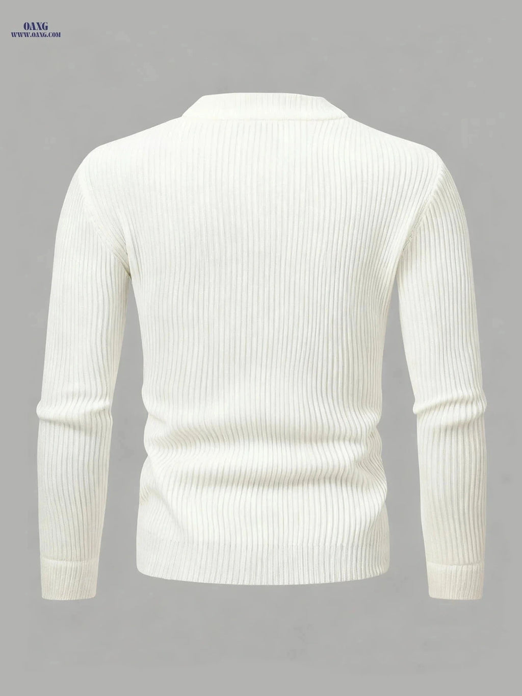 Men's Loose Fit Knit Sweater Cardigan - Zippered, Casual Fashion   OAXG White / FR S