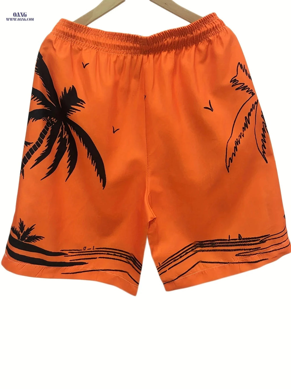 Men's Loose Fit Peach Skin Fabric Beach Shorts - Breathable, Casual   OAXG Green / FR S