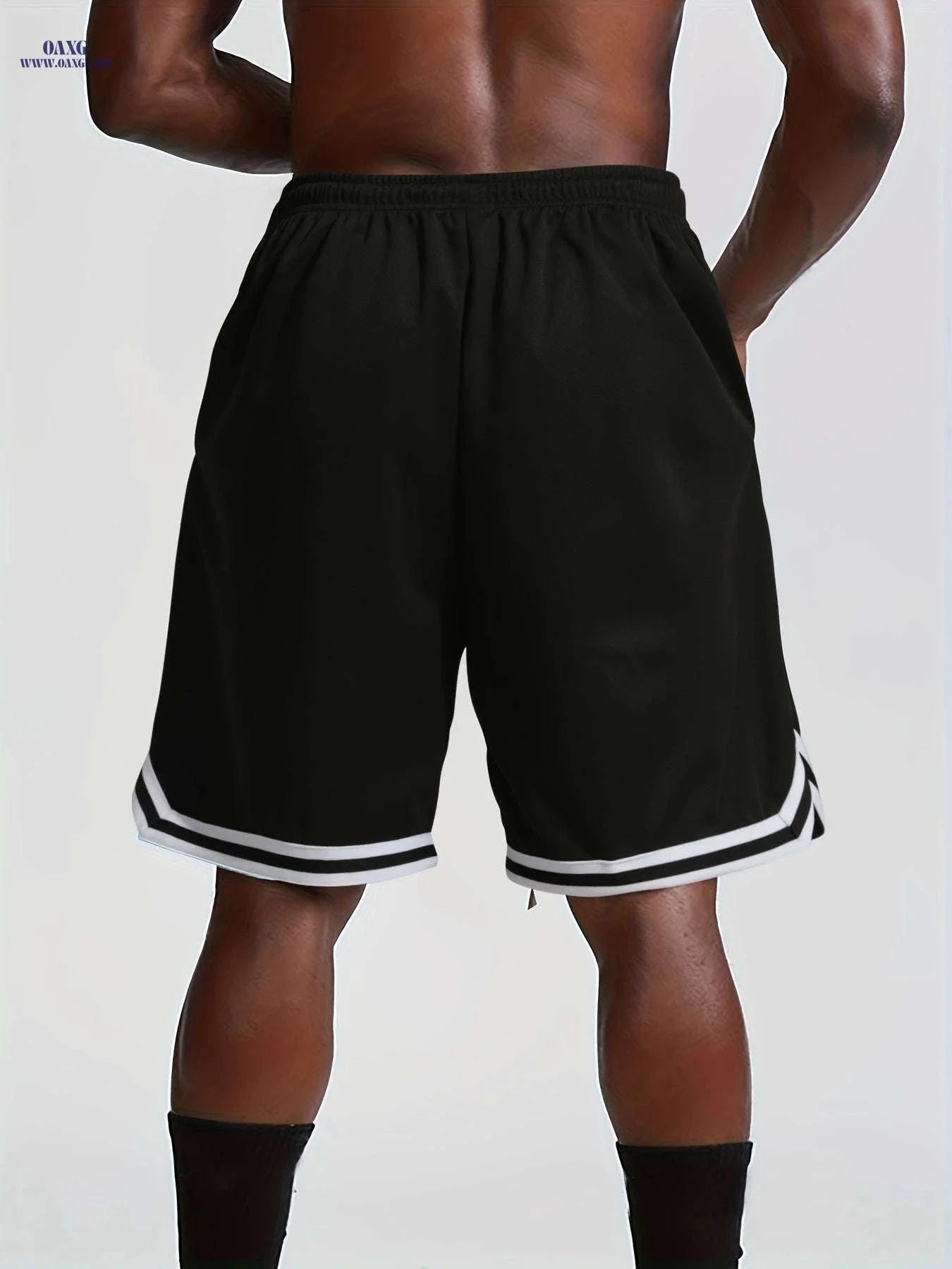 Men's Loose Fit Summer Sports Shorts - Breathable Running & Basketball   OAXG Black / FR S