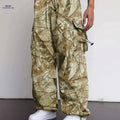Men's Loose Fit Tactical Cargo Pants - Drawstring, Camo Pattern   OAXG 