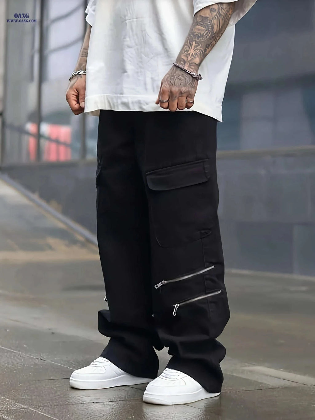Men's Loose-Fitting Cargo Pants - Comfortable Outdoor Trousers   OAXG 