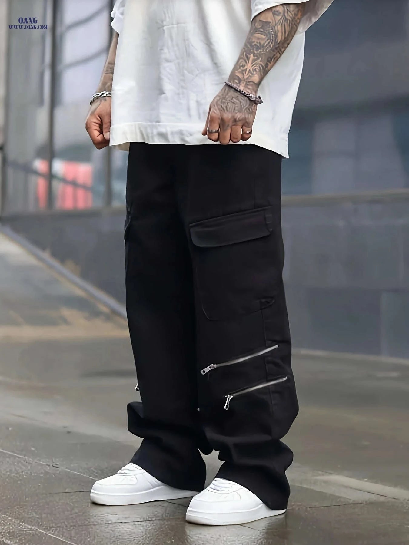 Men's Loose-Fitting Cargo Pants - Comfortable Outdoor Trousers   OAXG 