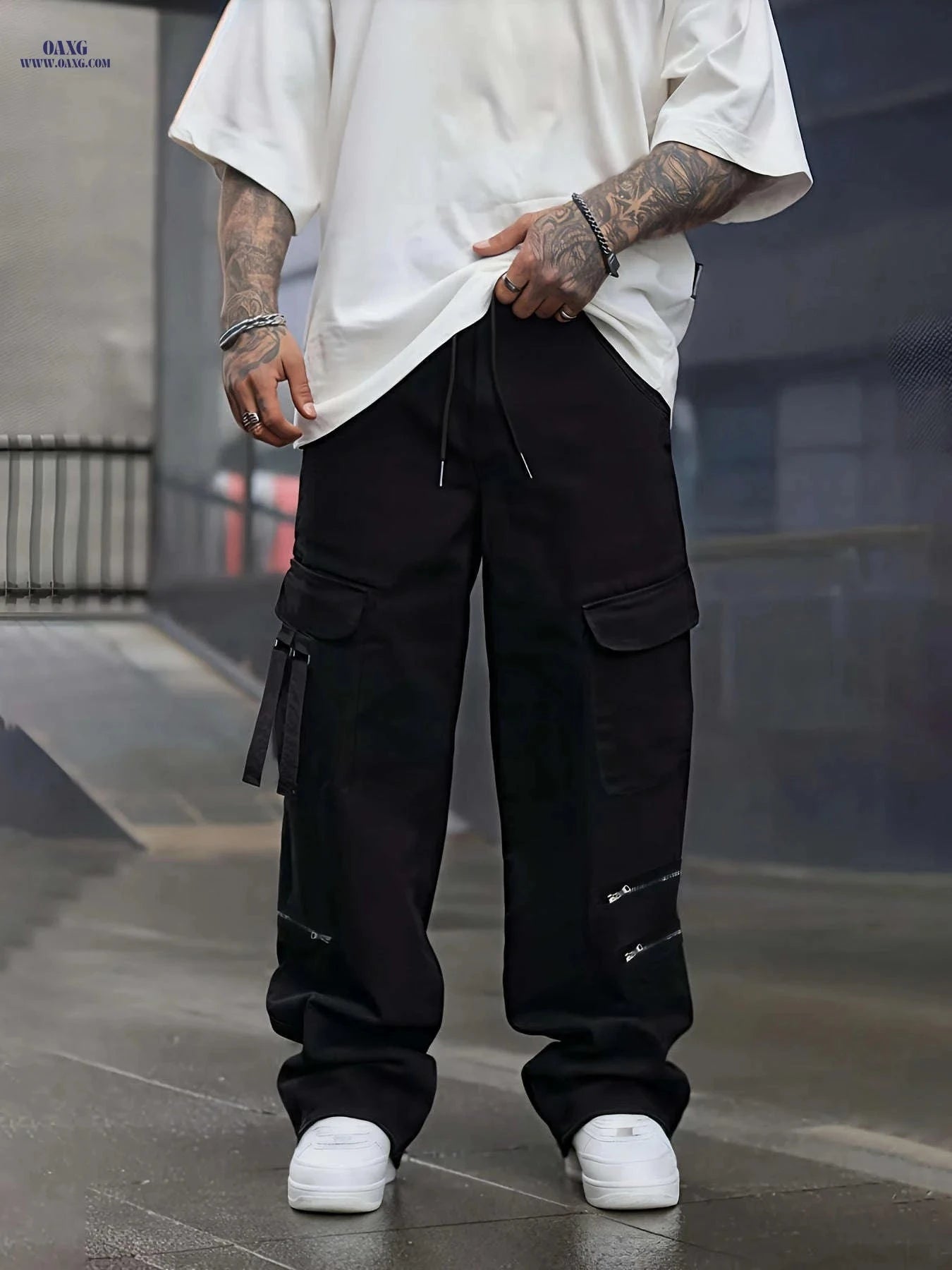 Men's Loose-Fitting Cargo Pants - Comfortable Outdoor Trousers   OAXG 