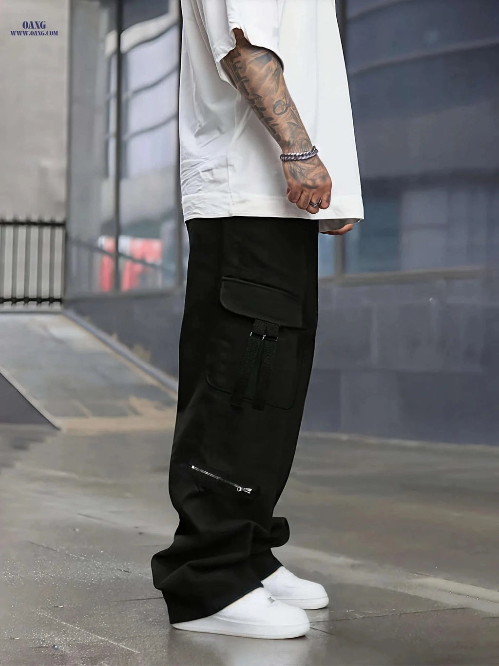 Men's Loose-Fitting Cargo Pants - Comfortable Outdoor Trousers   OAXG 