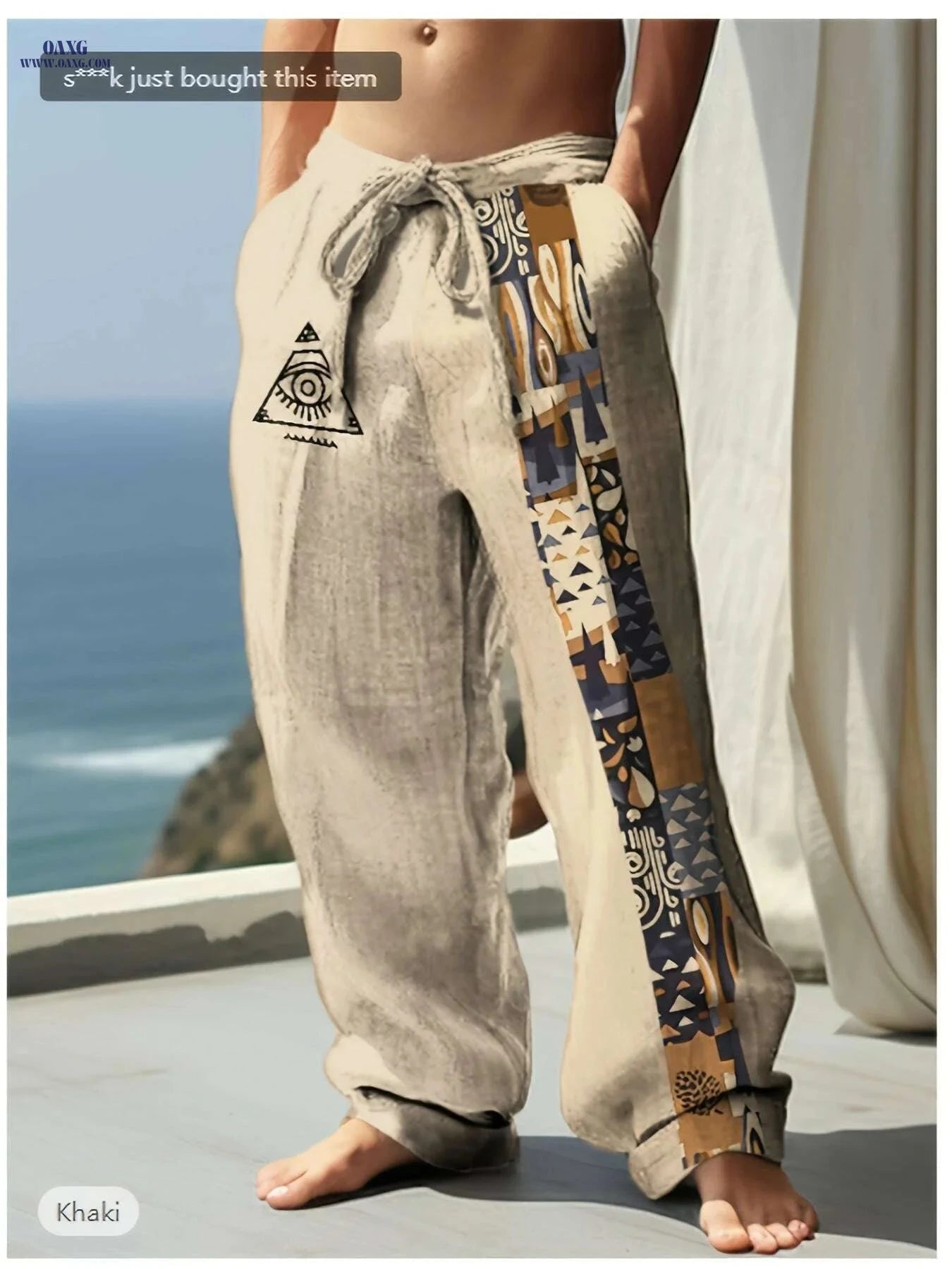 Men's Loose-Fitting Patchwork Jogger Pants - Trendy Casual Style   OAXG Black / S
