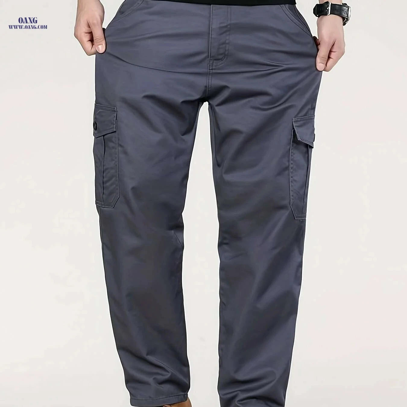 Men's Loose Straight-Leg Cargo Pants - Wrinkle & Wear Resistant   OAXG 