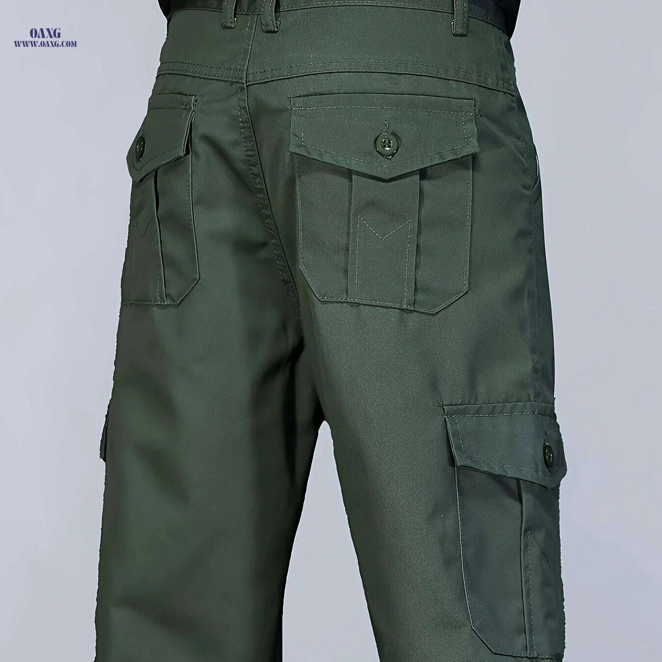 Men's Loose Straight-Leg Cargo Pants - Wrinkle & Wear Resistant   OAXG Army Green / 28