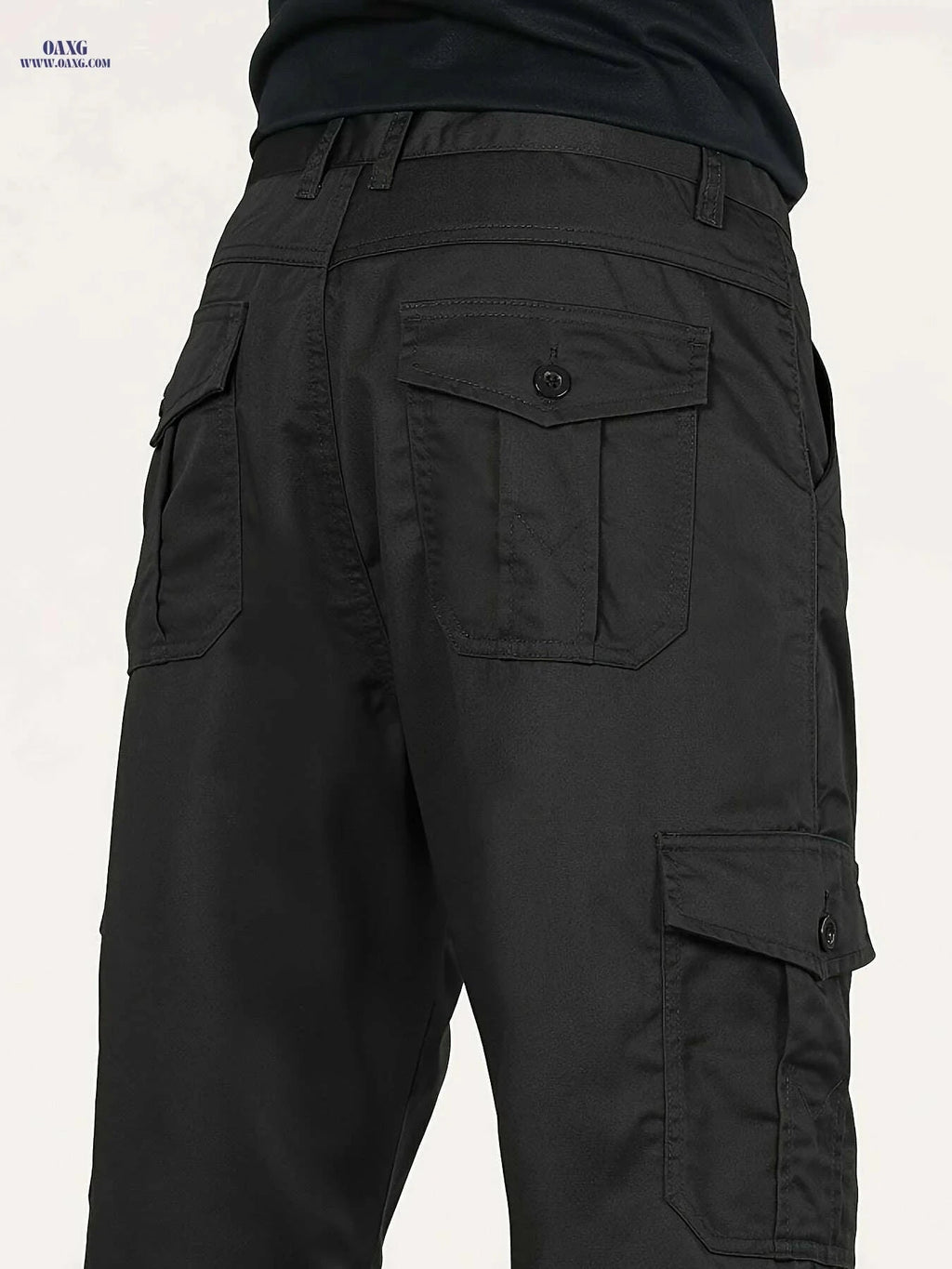 Men's Loose Straight-Leg Cargo Pants - Wrinkle & Wear Resistant   OAXG Army Green / 28