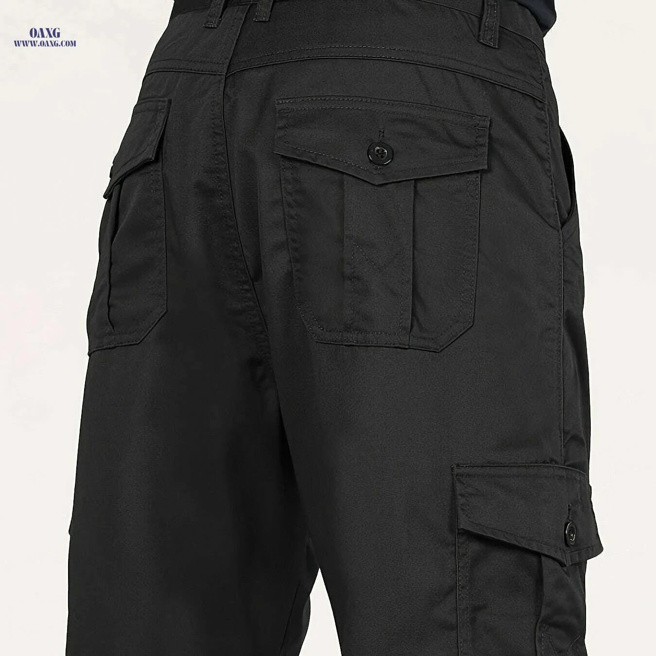 Men's Loose Straight-Leg Cargo Pants - Wrinkle & Wear Resistant   OAXG Army Green / 28