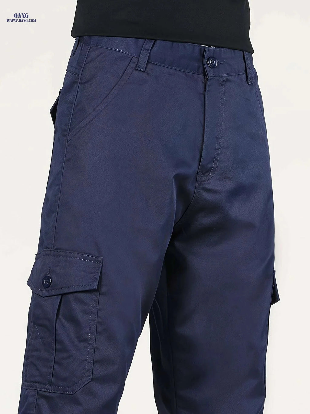Men's Loose Straight-Leg Cargo Pants - Wrinkle & Wear Resistant   OAXG Army Green / 28