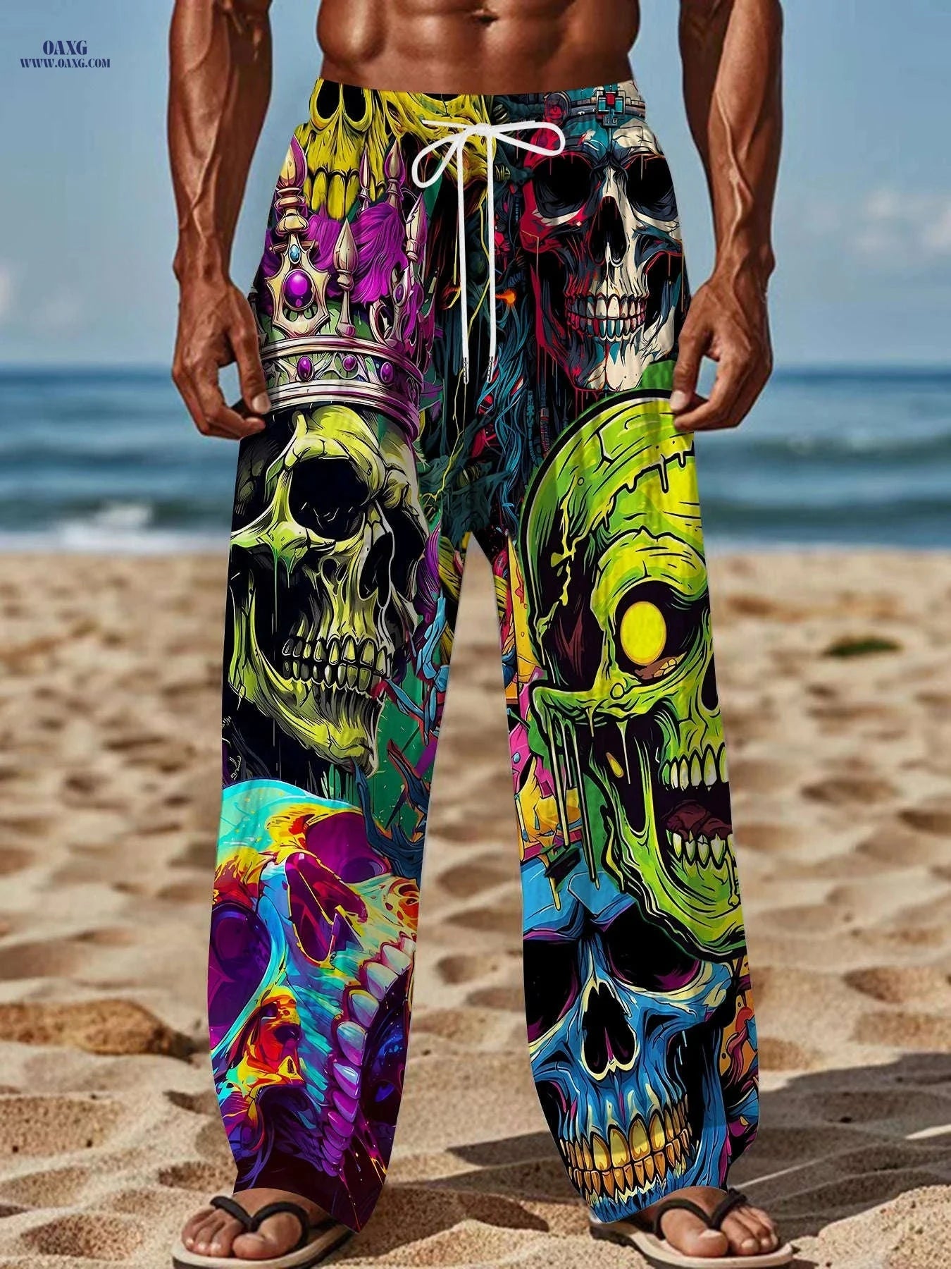 Men's Loose Straight Leg Pants - Casual All-Season, Slight Stretch   OAXG 