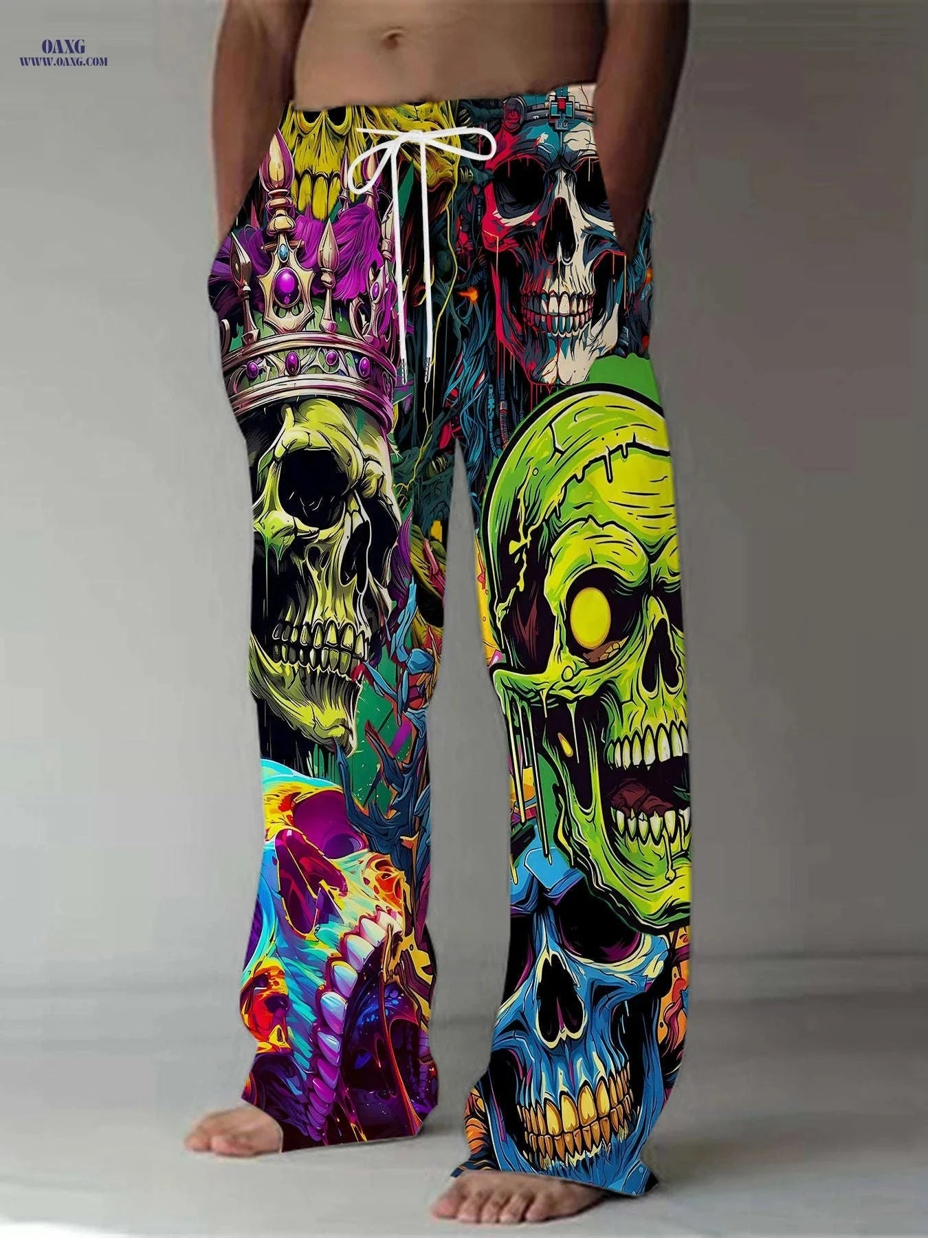 Men's Loose Straight Leg Pants - Casual All-Season, Slight Stretch   OAXG Mixed Color / FR M