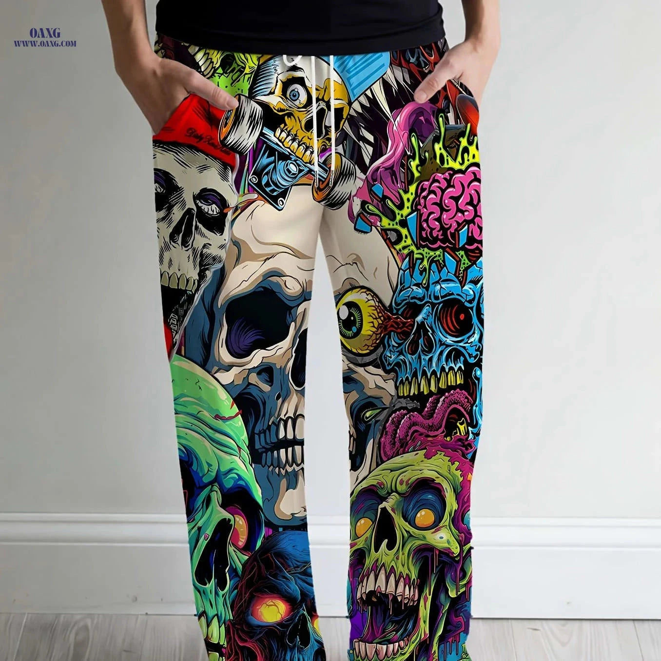 Men's Loose Straight Leg Pants - Casual All-Season, Slight Stretch   OAXG Mixed Color / FR M
