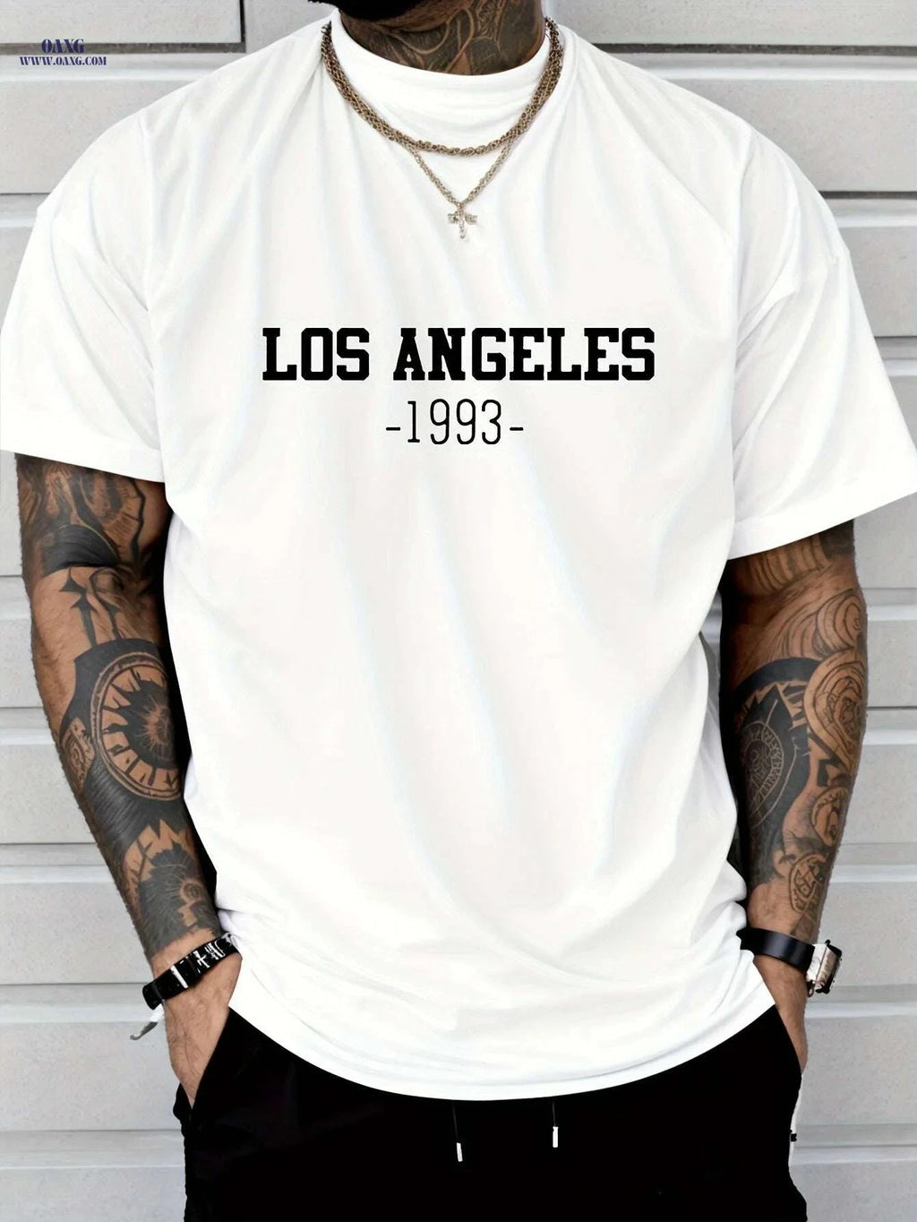 Men's Los Angeles 1993 Floral T-Shirt - Casual Short-Sleeve Style   OAXG 