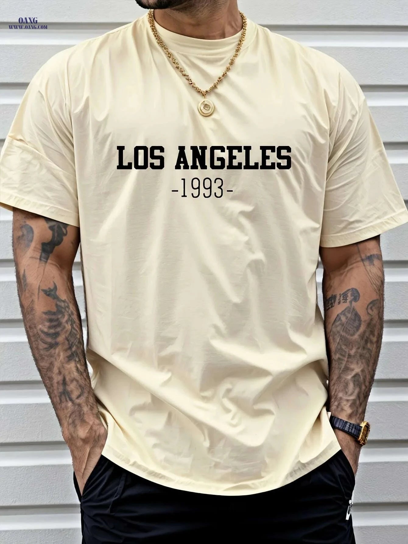 Men's Los Angeles 1993 Floral T-Shirt - Casual Short-Sleeve Style   OAXG 