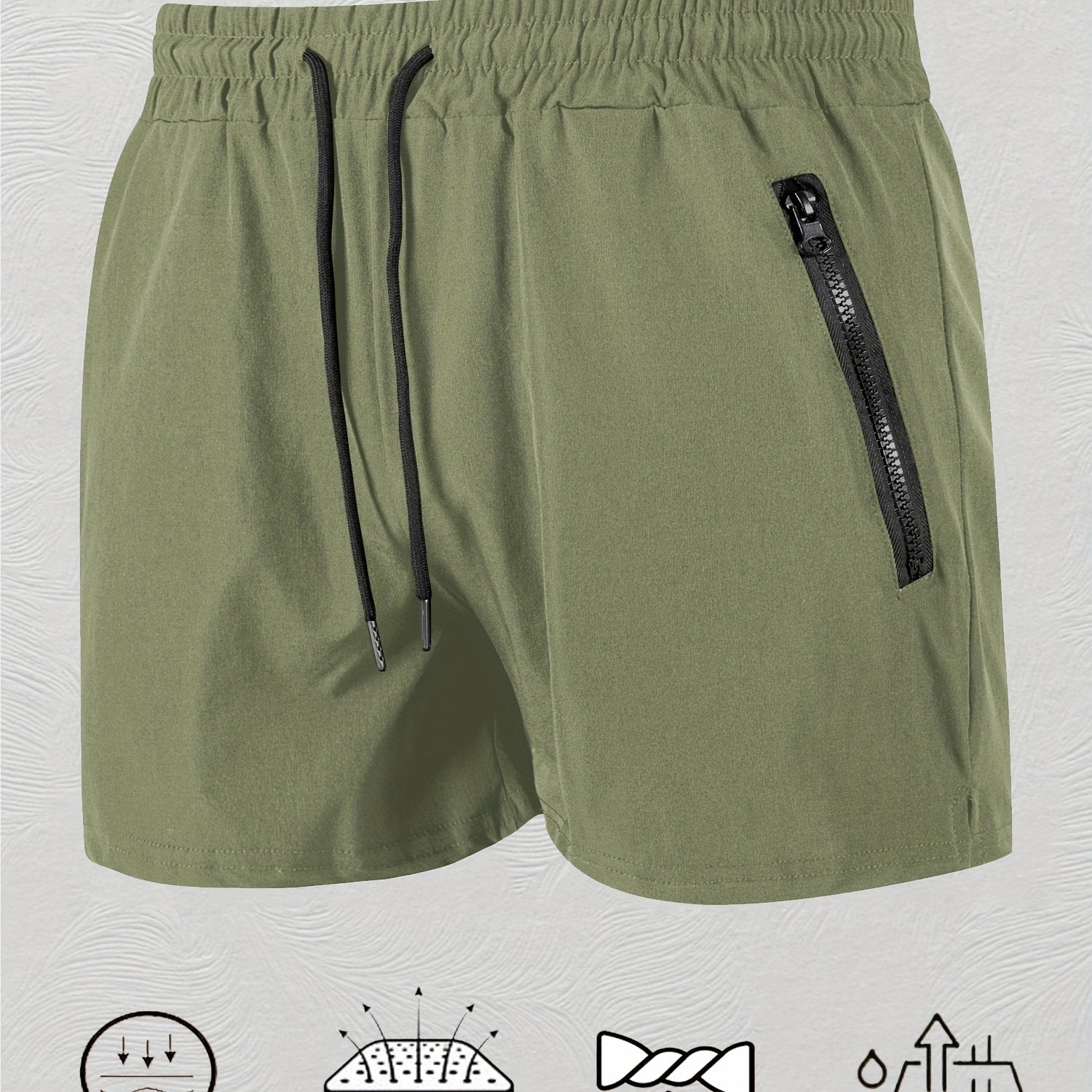 Men's Maroon Quick-Dry Swim Trunks - Casual Beach Shorts with Pockets   OAXG 