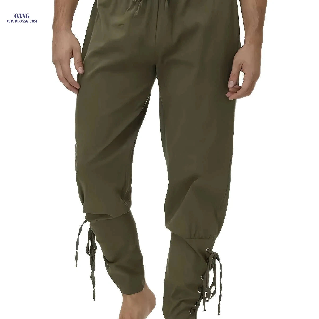 Men's Medieval Pirate Pants - Drawstring Waist, Brown - Sizes M-XXXL   OAXG 