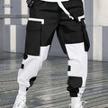 Men's Mid-Rise Color-Block Cargo Pants - Comfortable Outdoor Style   OAXG 