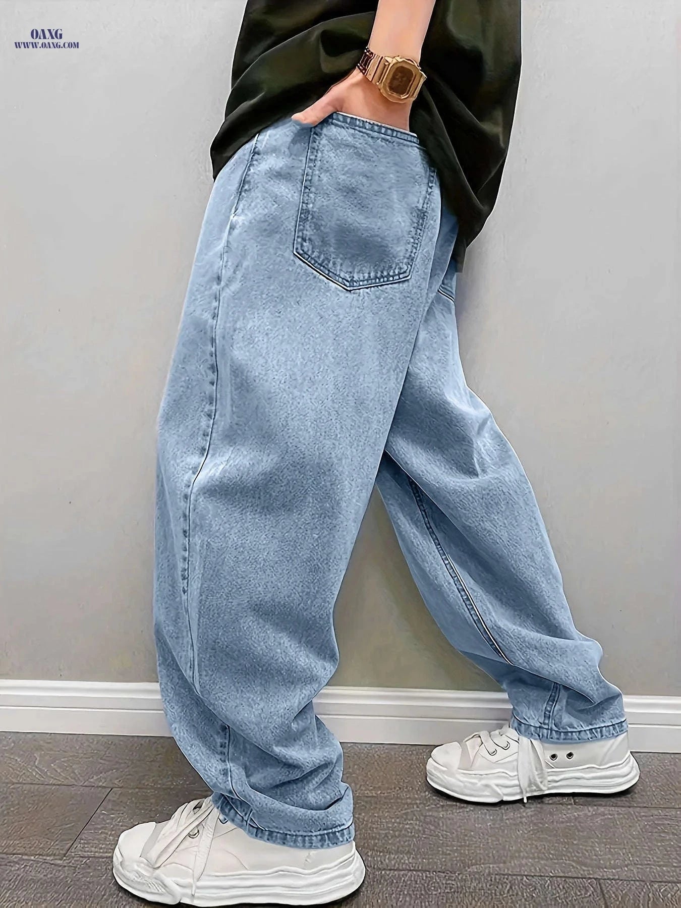 Men’s Minimalist Solid Color Rayon Pants - Loose & Versatile Style   OAXG 