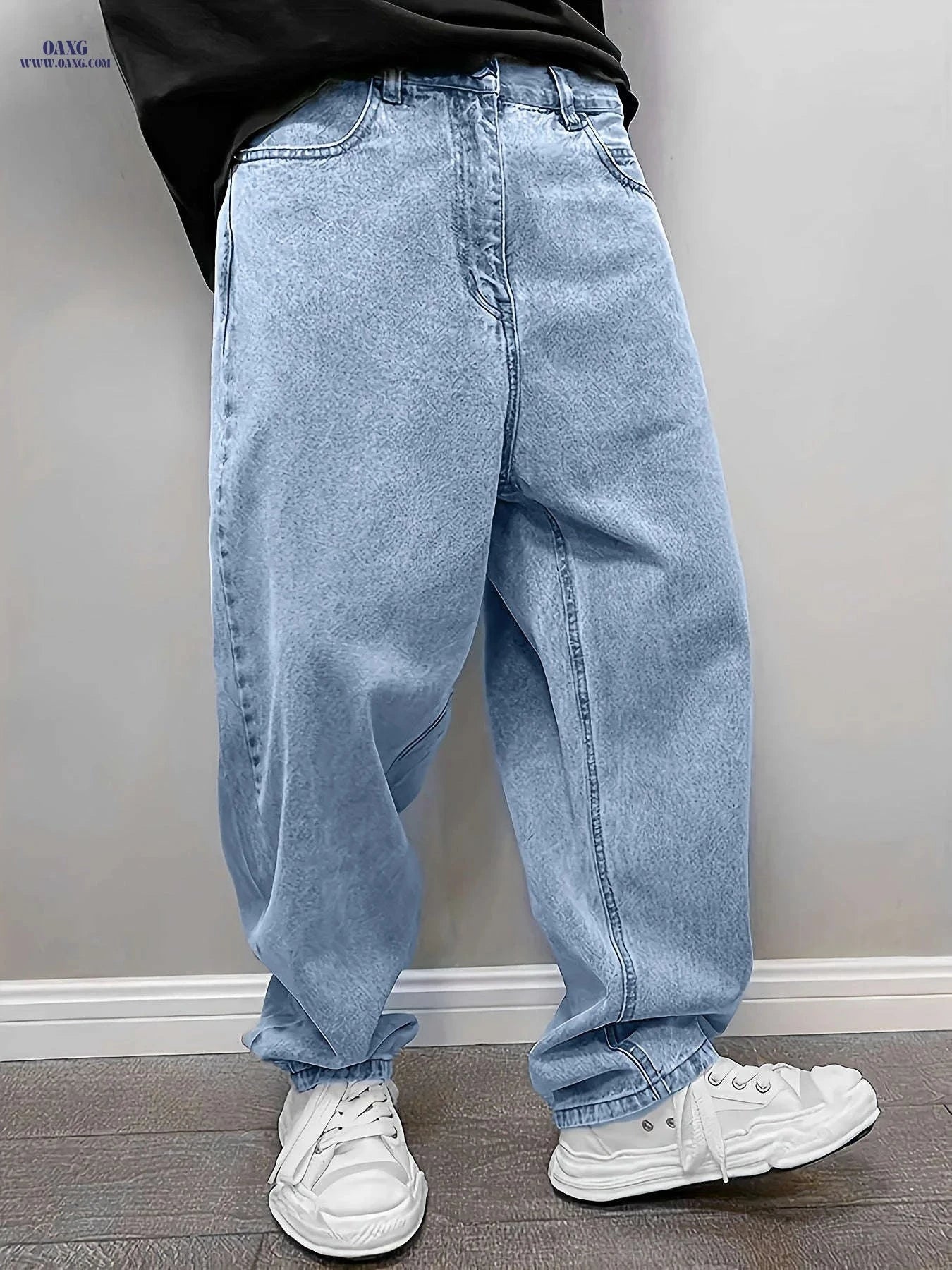 Men’s Minimalist Solid Color Rayon Pants - Loose & Versatile Style   OAXG 