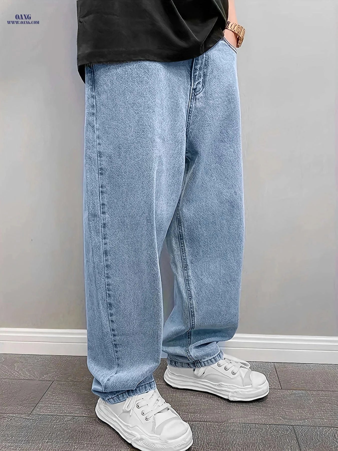 Men’s Minimalist Solid Color Rayon Pants - Loose & Versatile Style   OAXG 