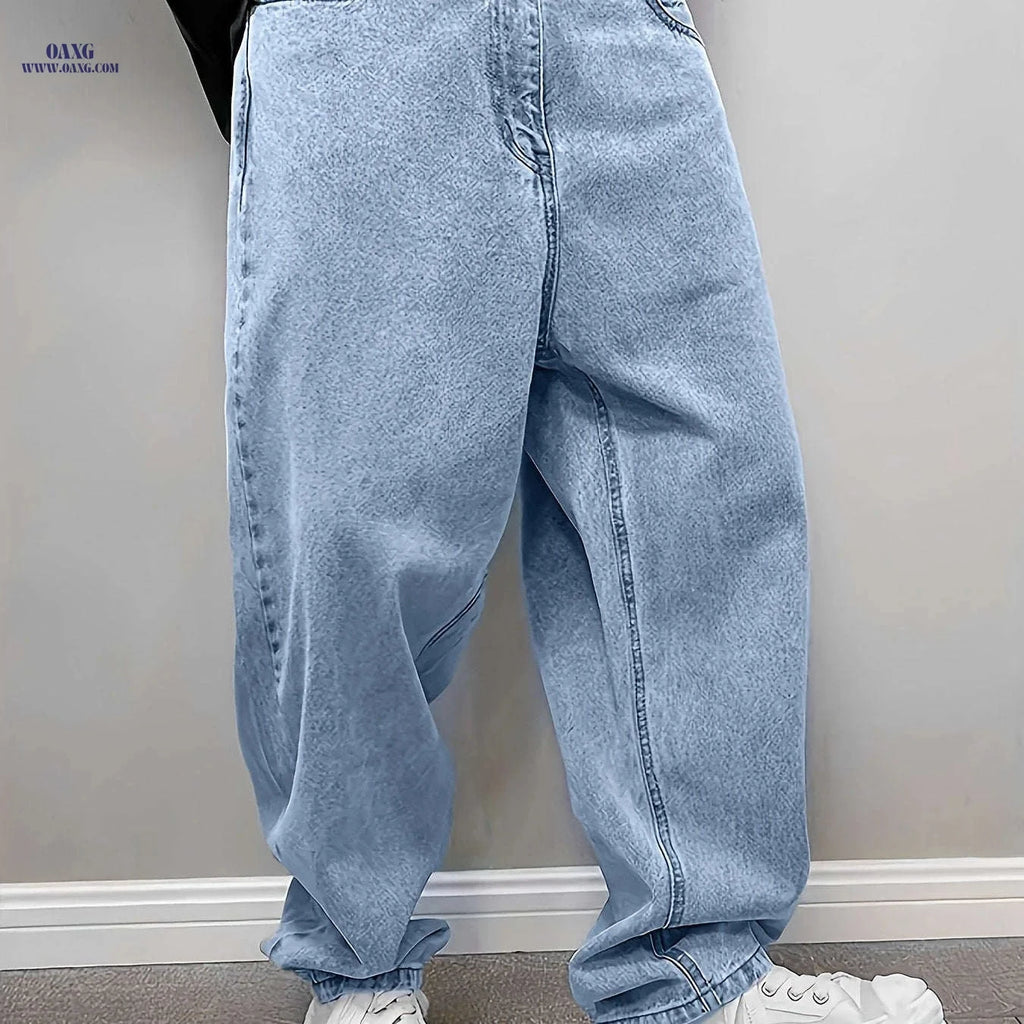 Men’s Minimalist Solid Color Rayon Pants - Loose & Versatile Style   OAXG Sky Blue / FR S