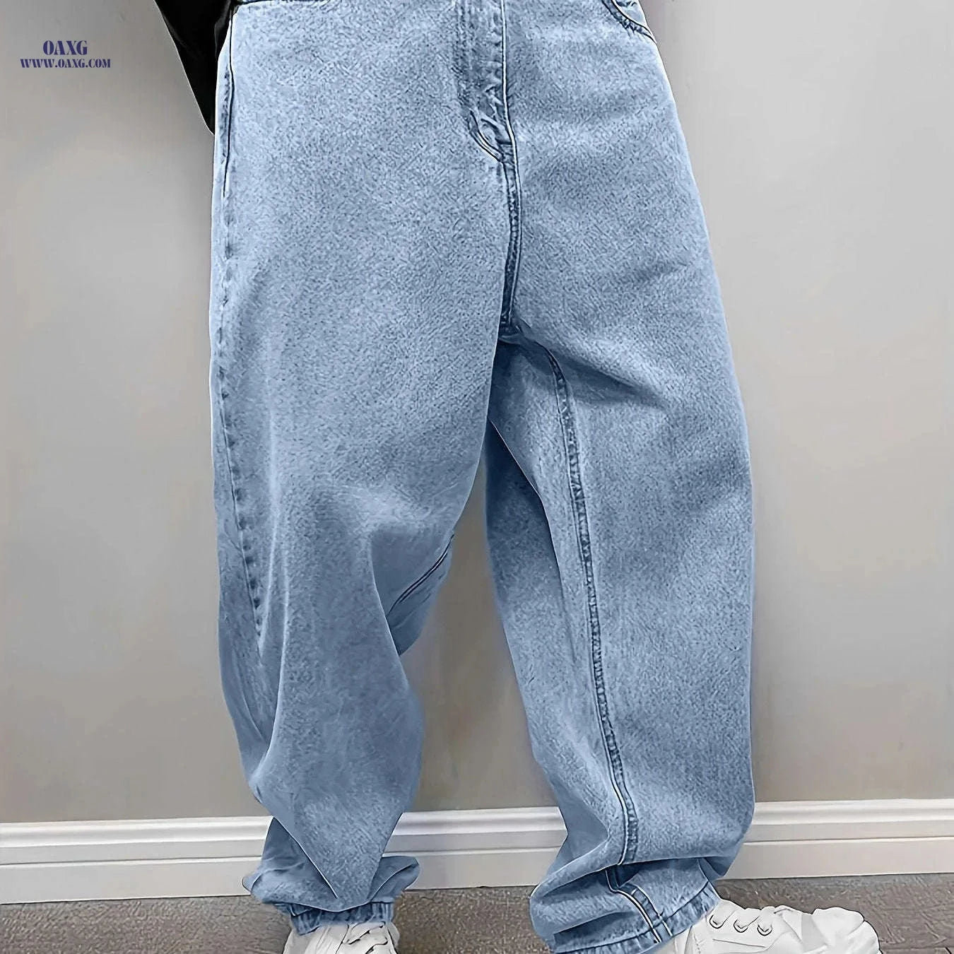 Men’s Minimalist Solid Color Rayon Pants - Loose & Versatile Style   OAXG Sky Blue / FR S
