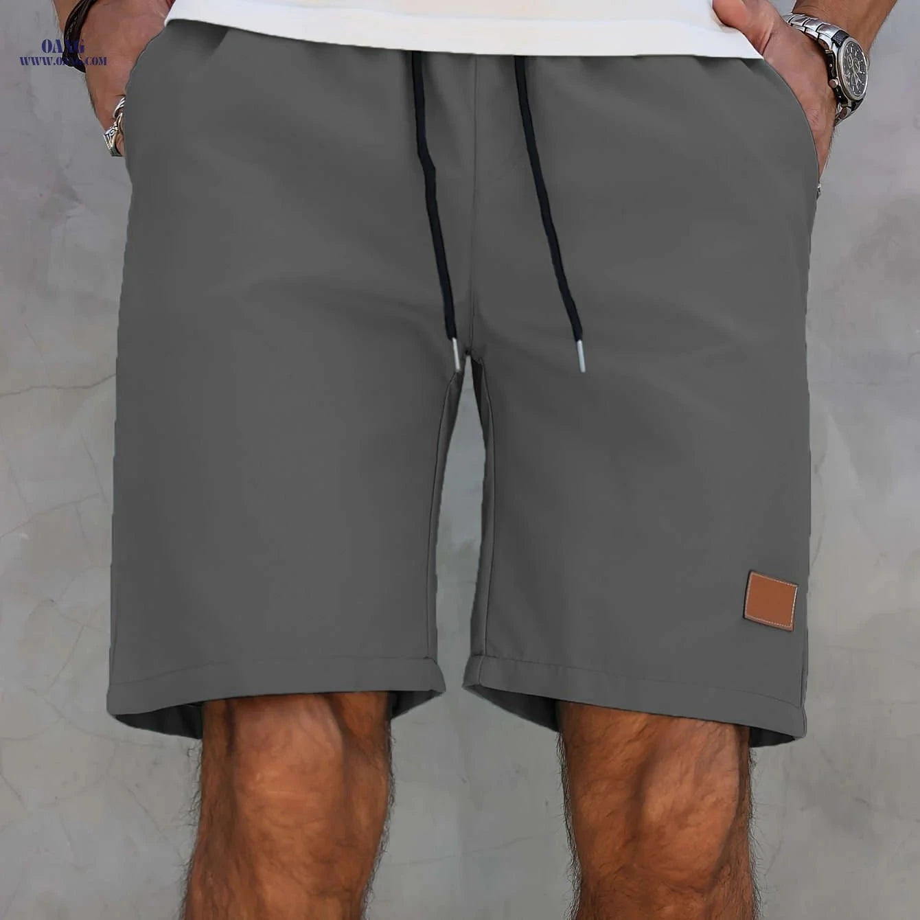 Men's Mint Green Athletic Shorts - Quick-Dry, Drawstring Pockets   OAXG 