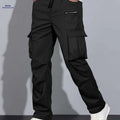 Men's Multi Flap Cargo Pants - Loose Fit for Hiking & Outdoor Fun   OAXG Black / S