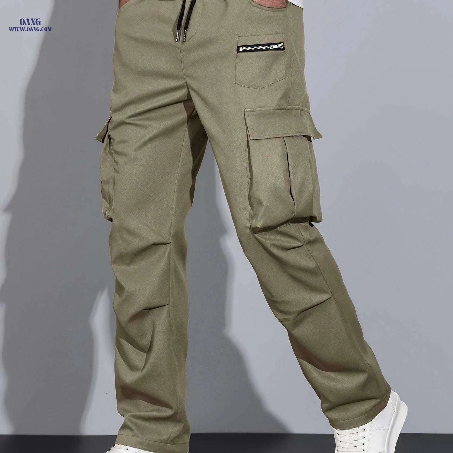 Men's Multi Flap Cargo Pants - Loose Fit for Hiking & Outdoor Fun   OAXG Black / S