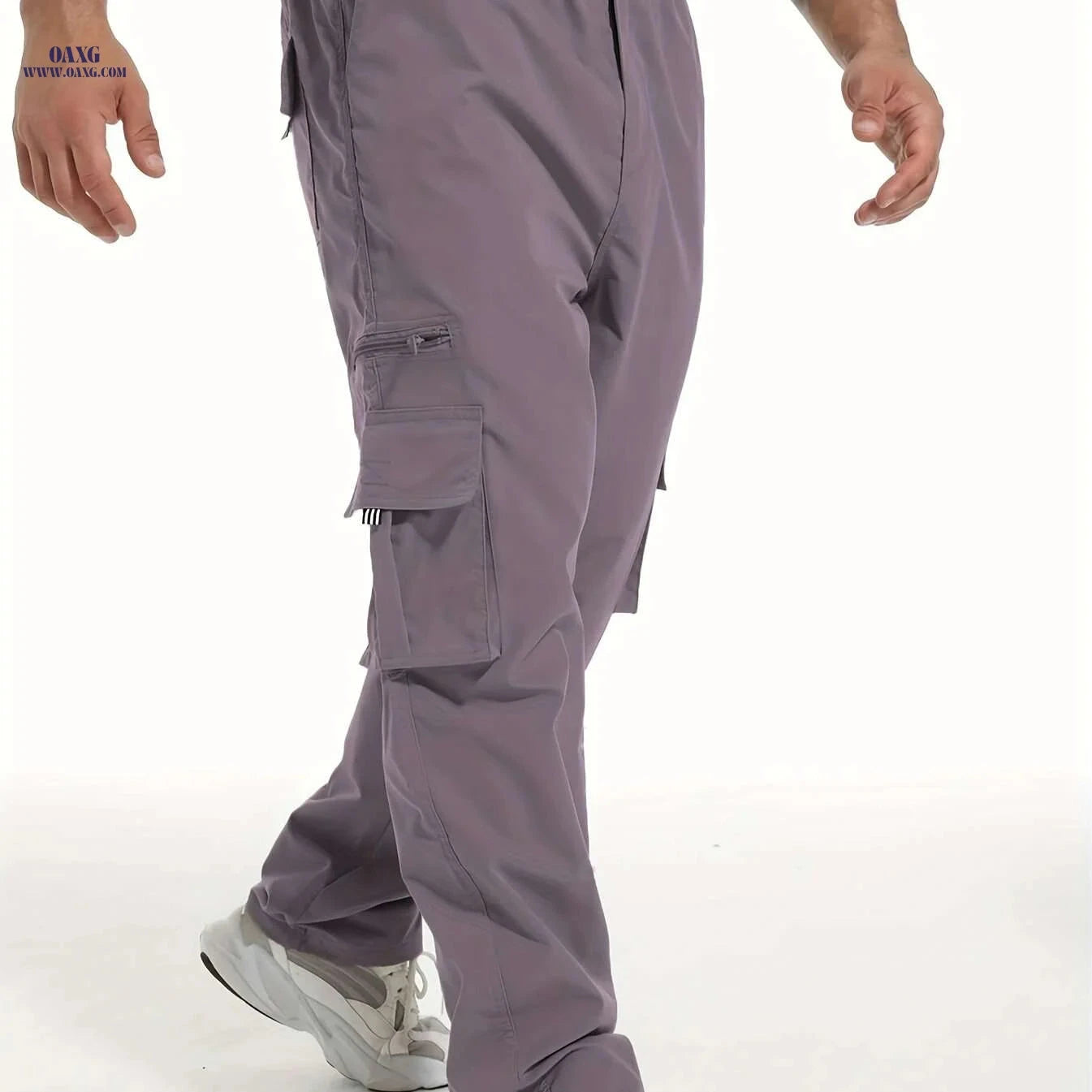 Men's Multi-Pocket Cargo Pants - Loose Fit for Outdoor Activities   OAXG 