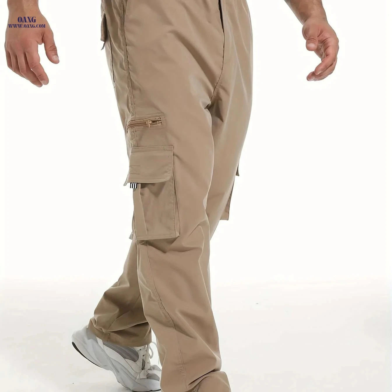 Men's Multi-Pocket Cargo Pants - Loose Fit for Outdoor Activities   OAXG 